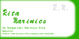 rita marinics business card